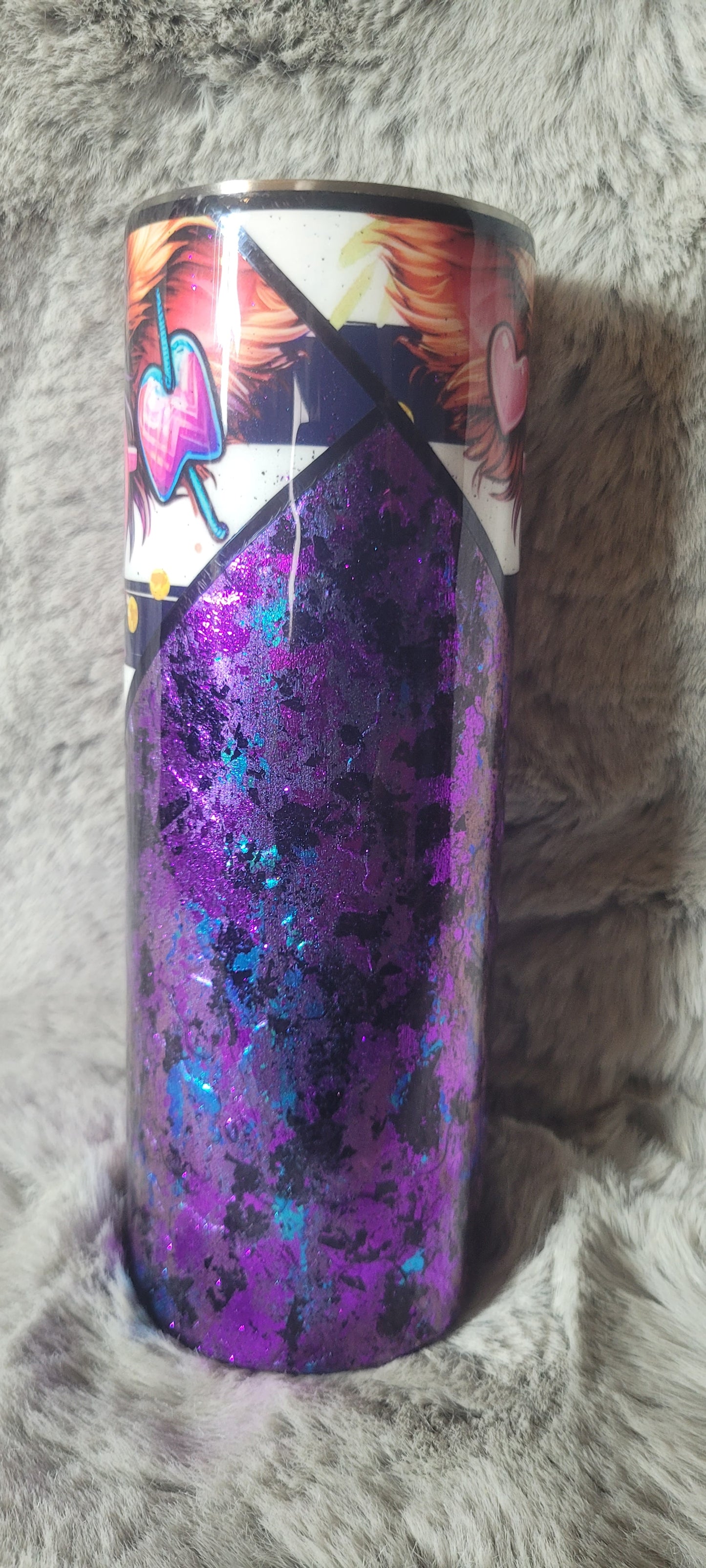 Hand Decorated Tumbler (20oz) purple cow