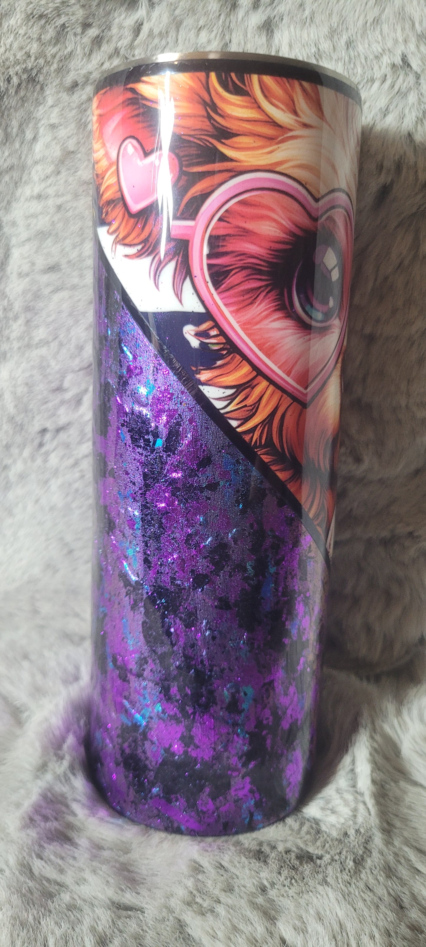 Hand Decorated Tumbler (20oz) purple cow