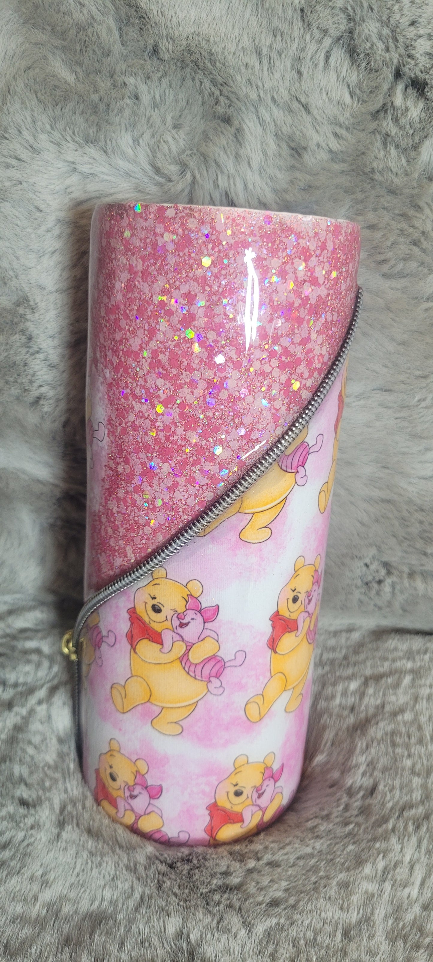 Hand Decorated Tumbler (30oz thick zipper)bear