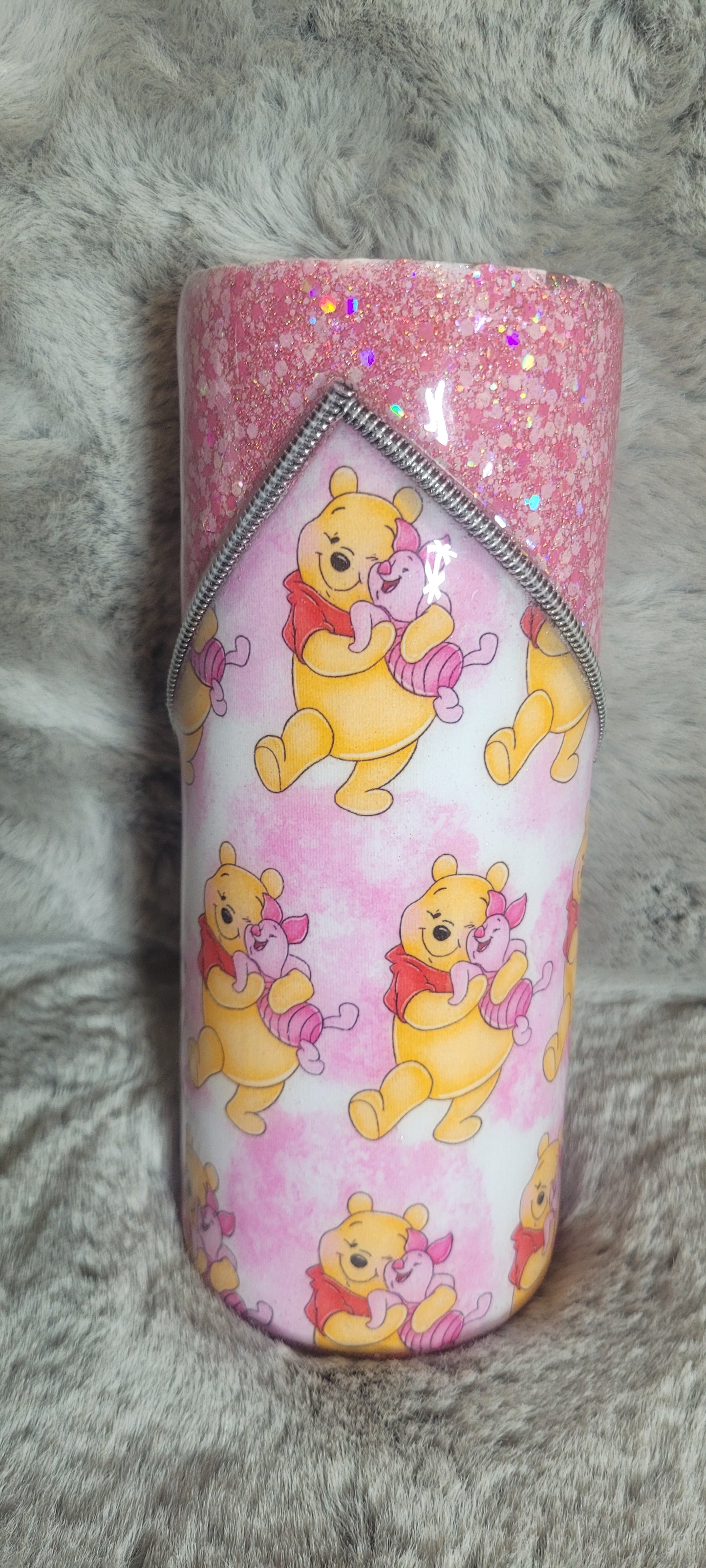 Hand Decorated Tumbler (30oz thick zipper)bear