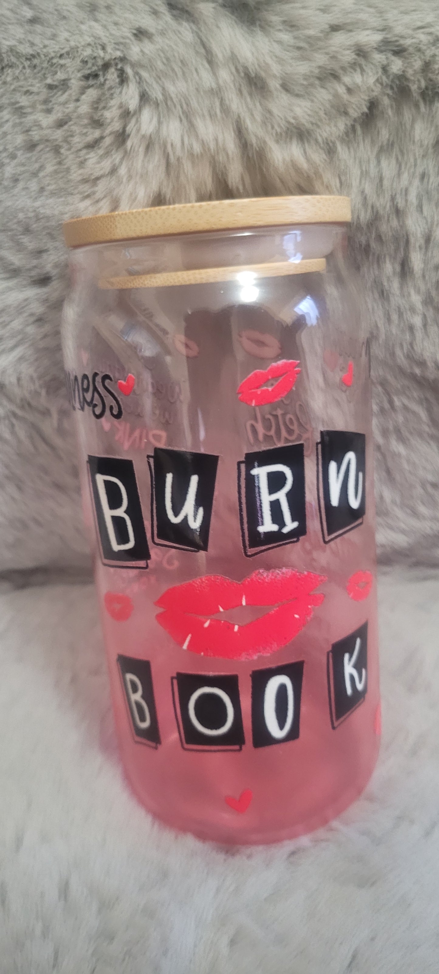 Glass drink can with UVDTF Mean Girls