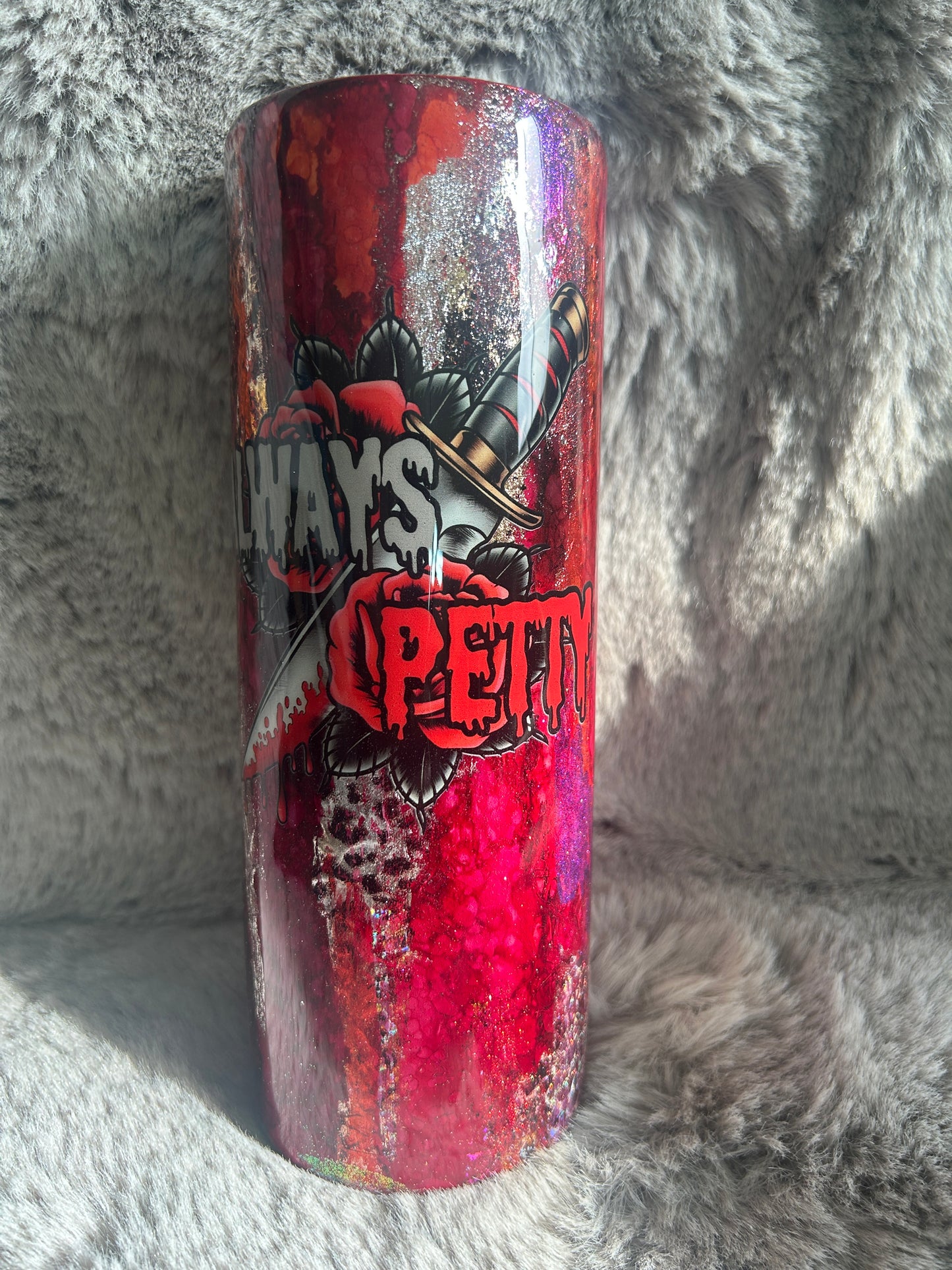 Hand Decorated Tumbler (20oz) Always Petty Halloween