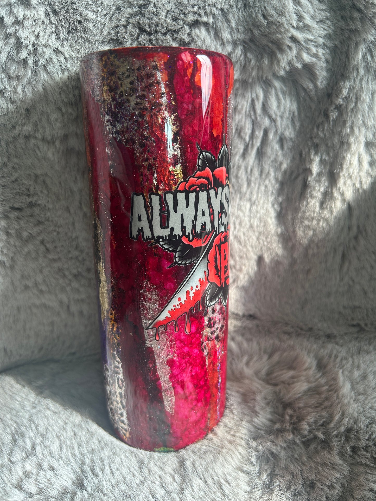 Hand Decorated Tumbler (20oz) Always Petty Halloween