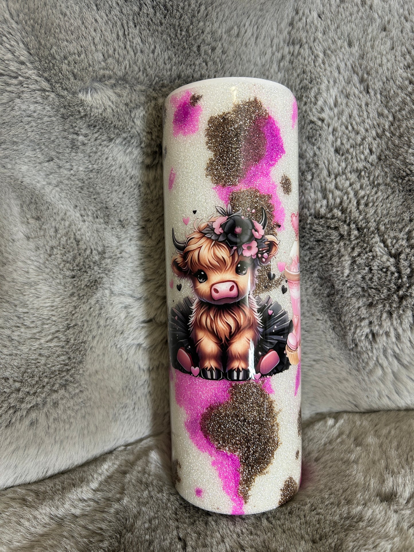 Customizable Glitter Cow Spots Tumblers