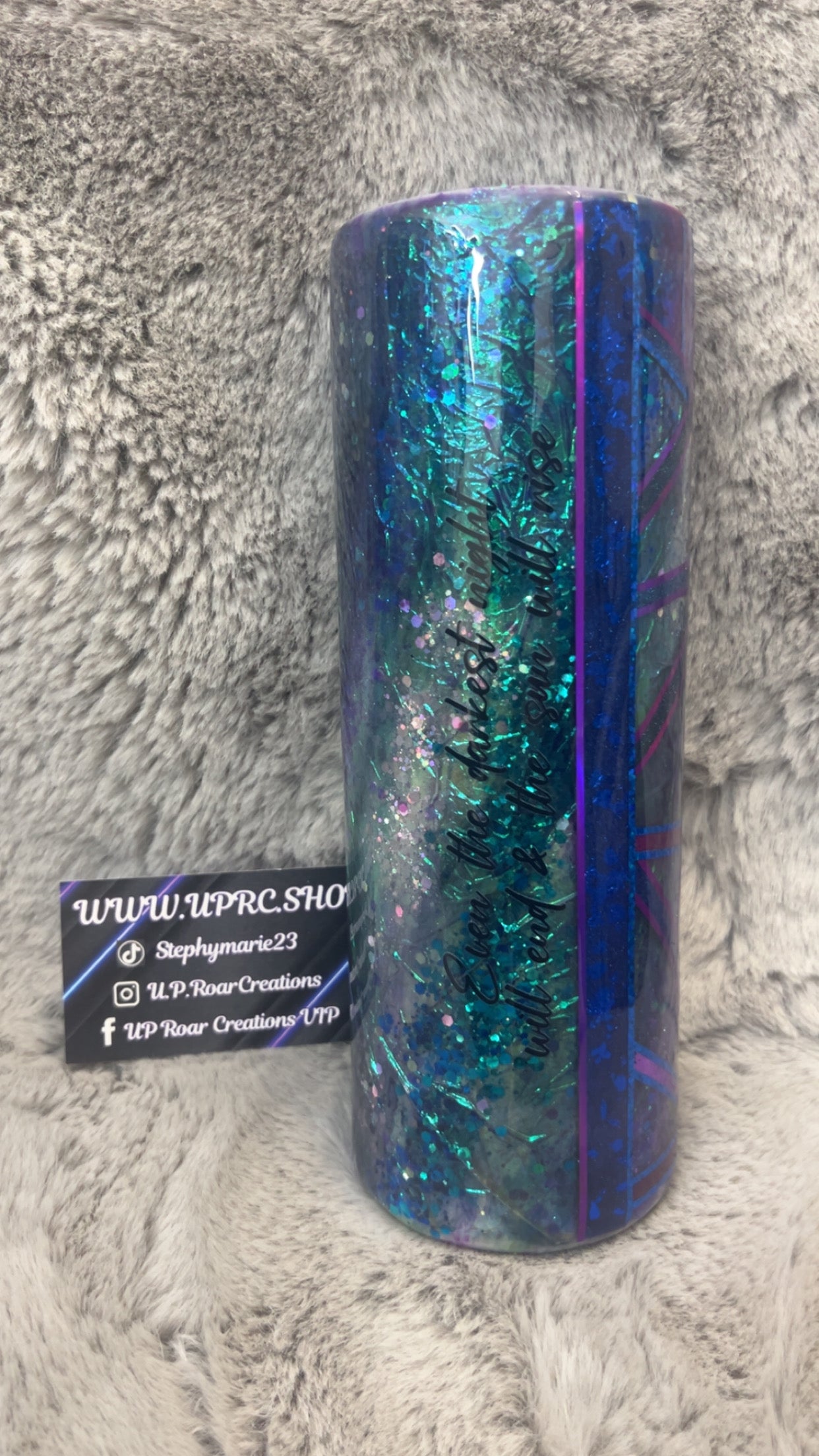 Hand Decorated Tumbler (30oz)dark opal