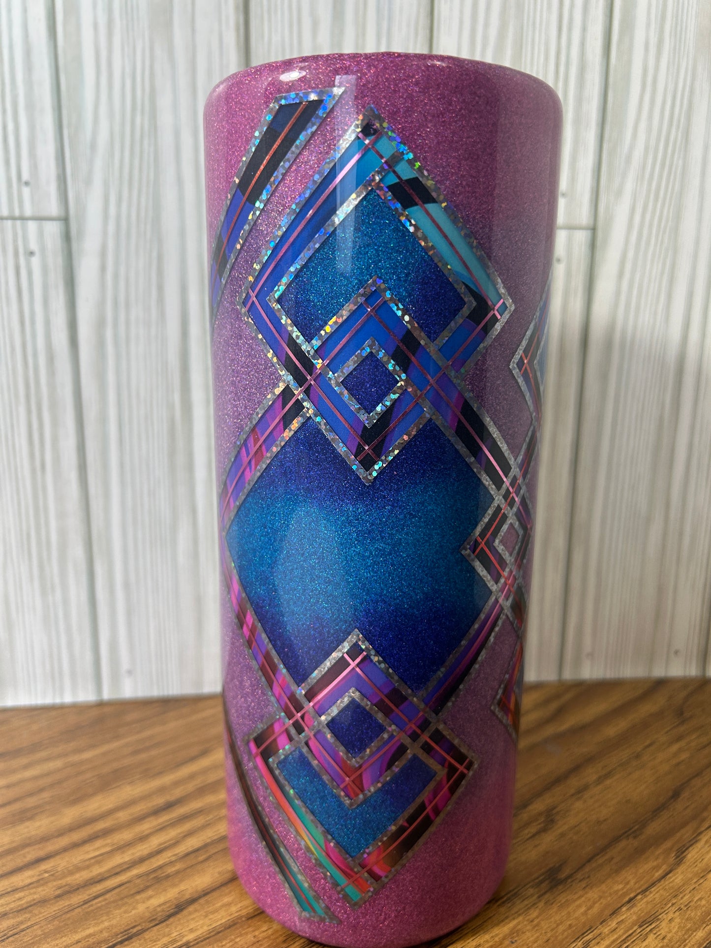 Hand Decorated Tumbler (30oz thick) GLITTER OVER FLAME TEMPLATE