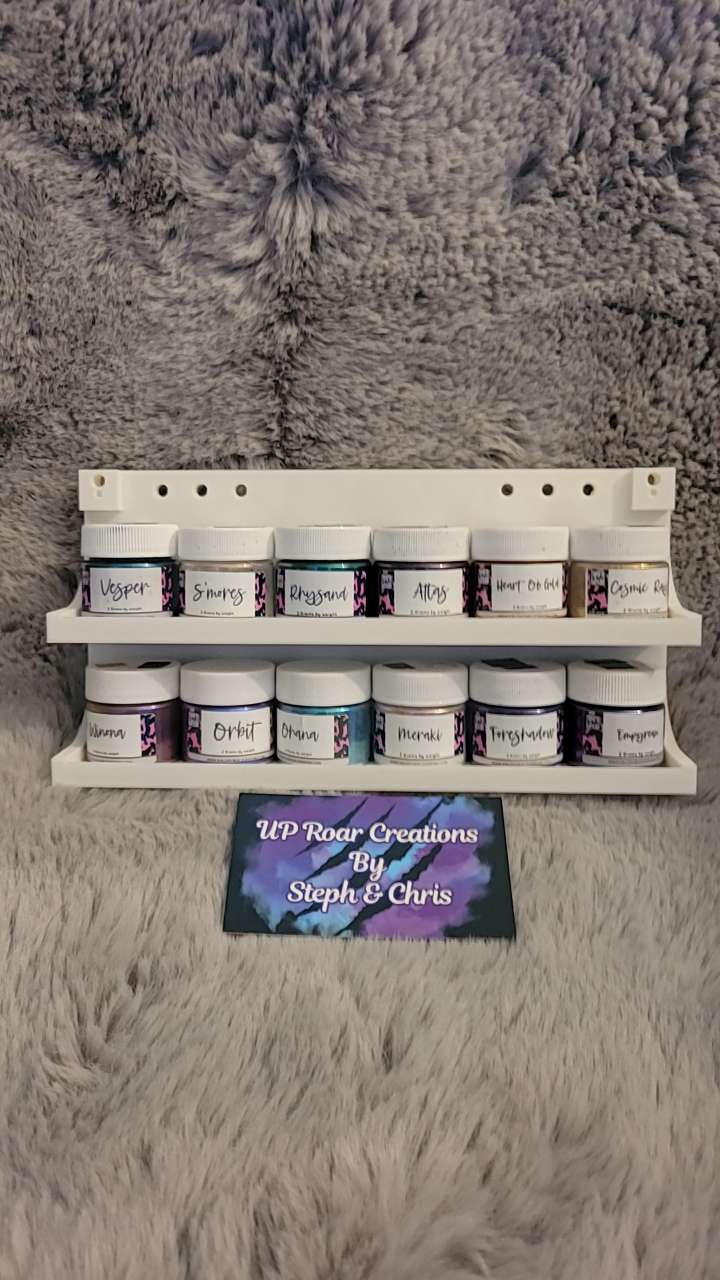 pigment shelf, wall mount, 2 tier, holds 12