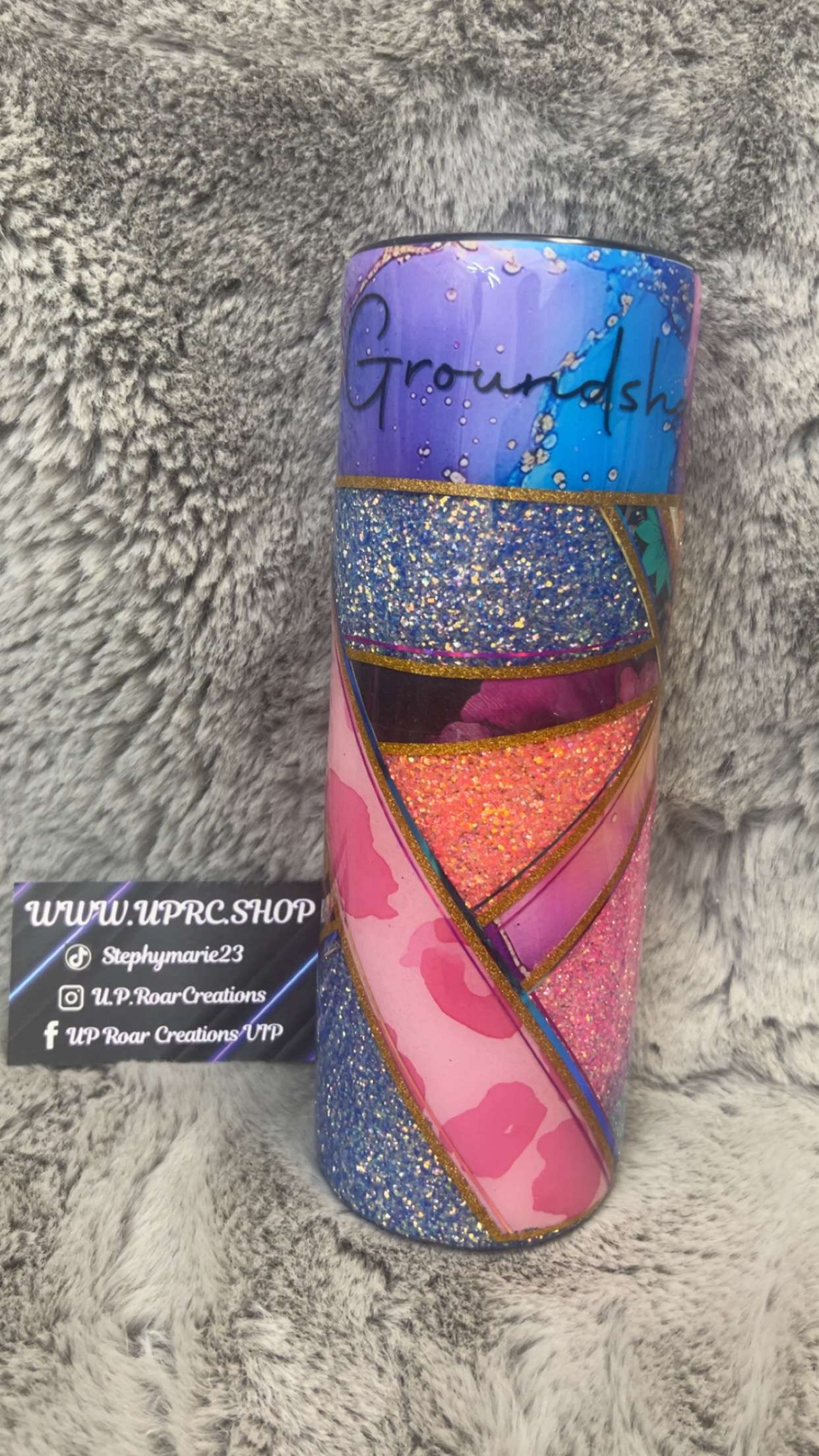 Hand Decorated Tumbler (30oz Skinny) STRONG NEON #9