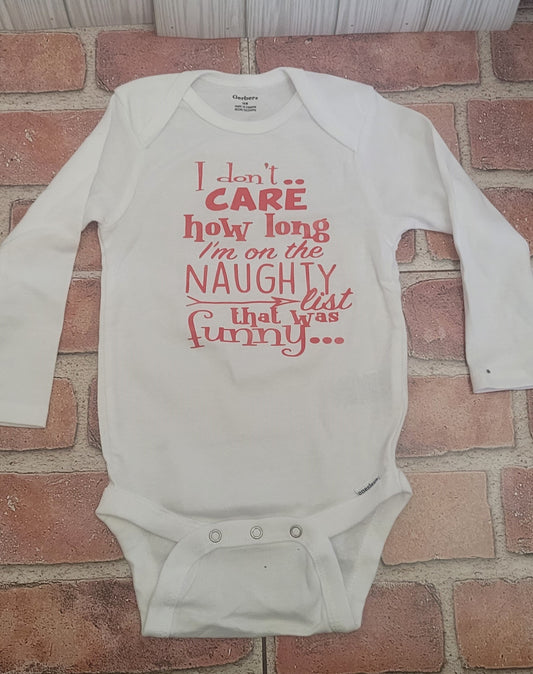 Cotton onese (long sleeve) 18M (Baby naughty list)