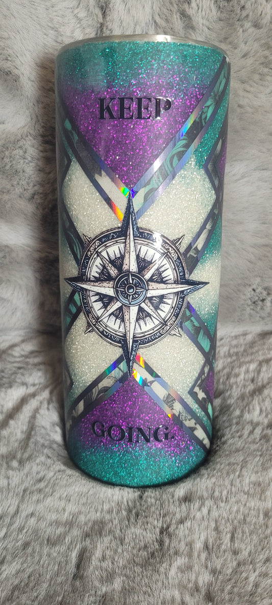Hand Decorated Tumbler (30oz thick) compass