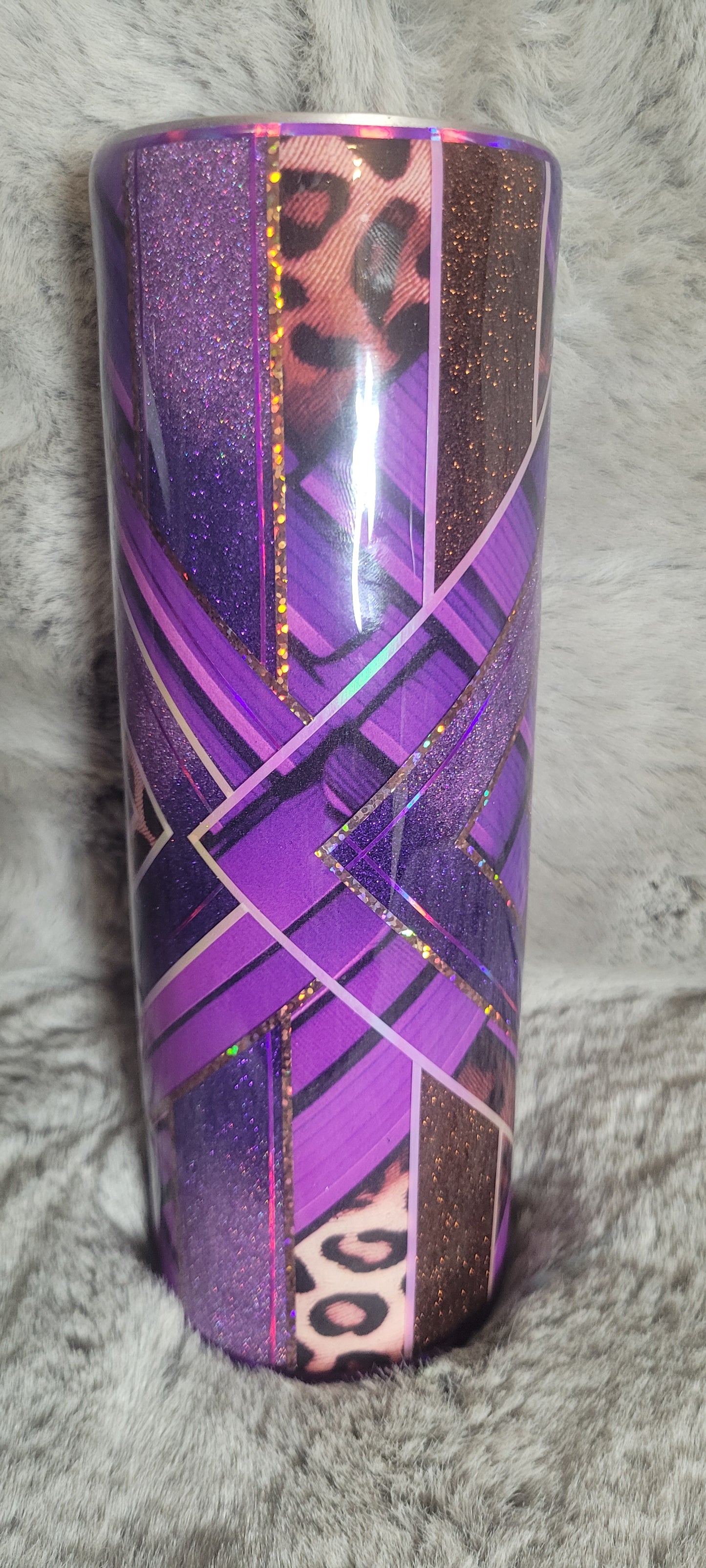 Hand Decorated Tumbler (30oz) purple cheetah print template