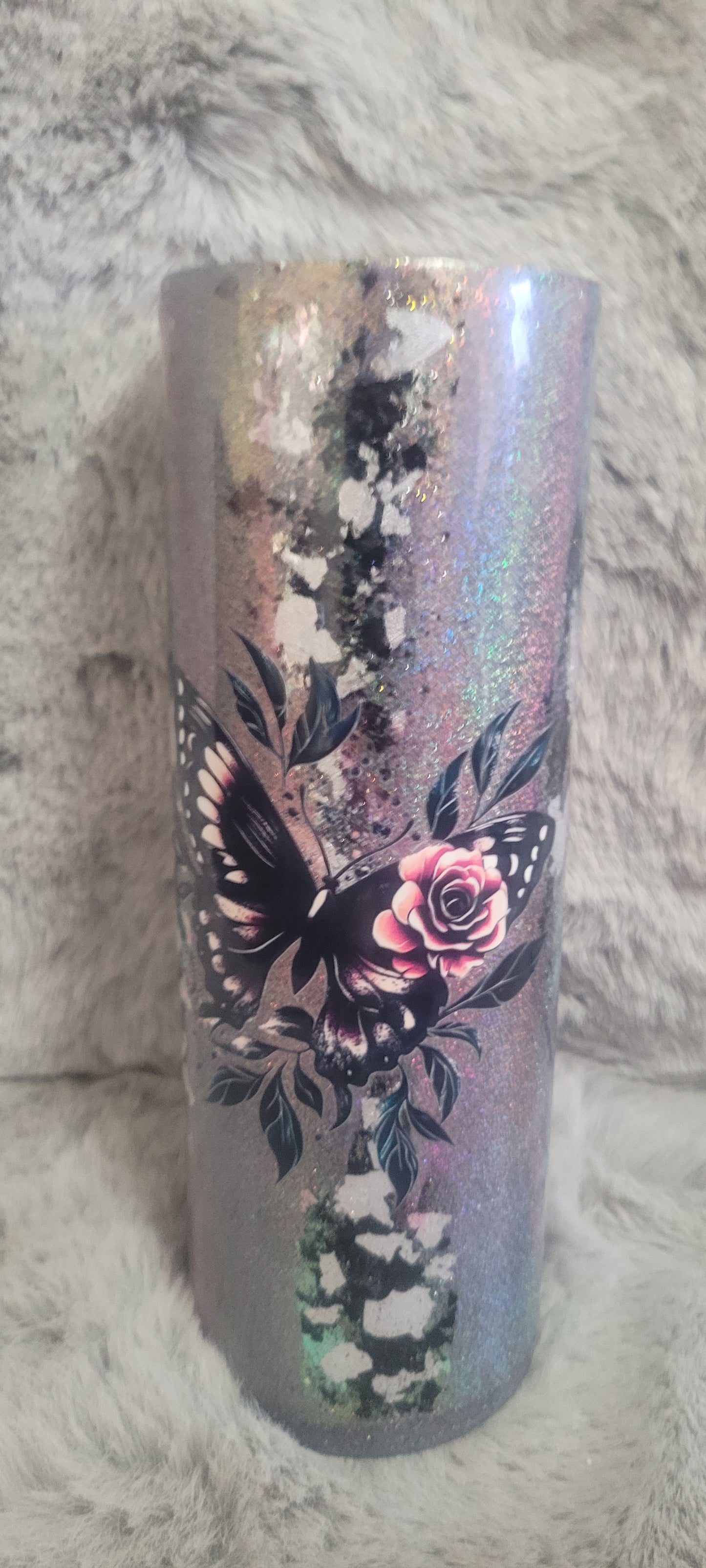 Hand Decorated Tumbler (20oz) grow butterfly #37