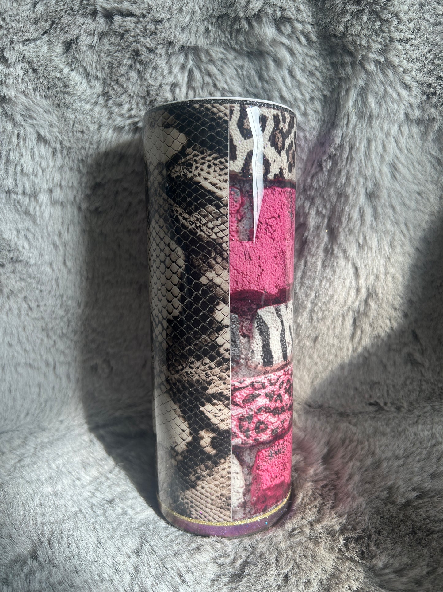 Hand Decorated Tumbler (20oz) pink survival
