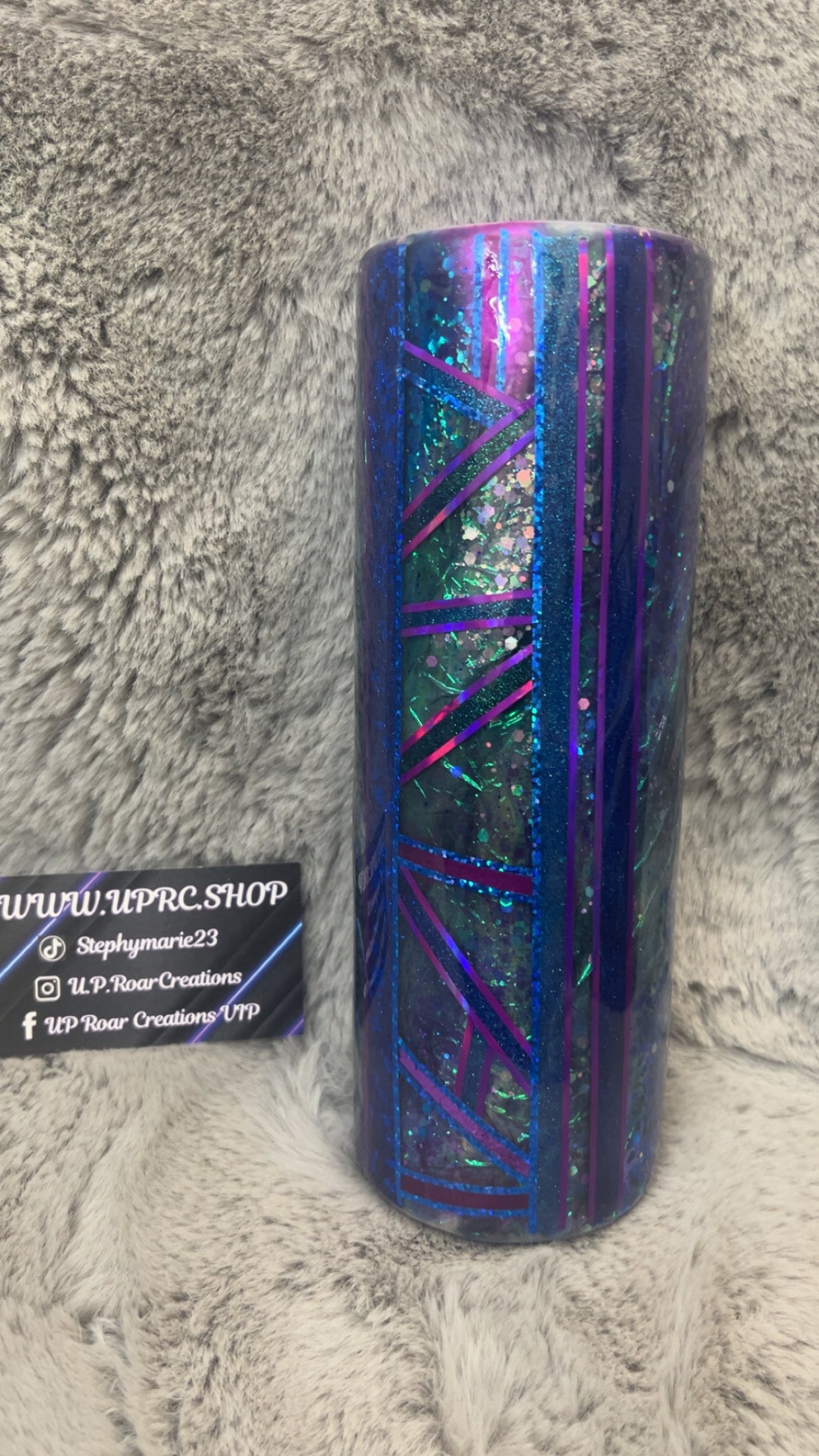 Hand Decorated Tumbler (30oz)dark opal