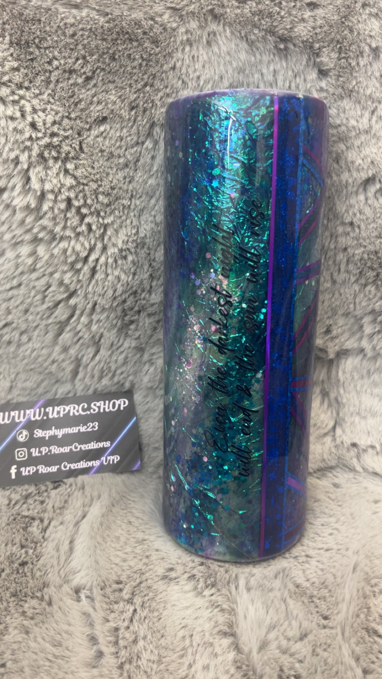 Hand Decorated Tumbler (30oz)dark opal