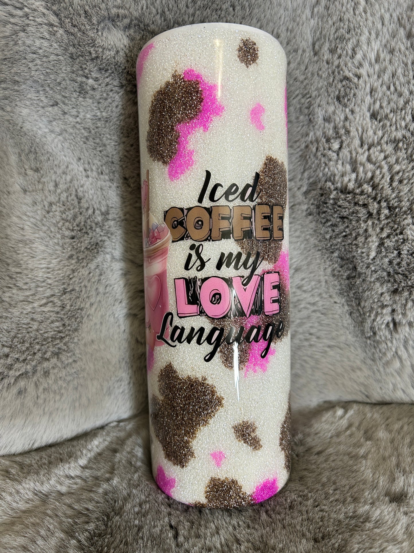 Customizable Glitter Cow Spots Tumblers