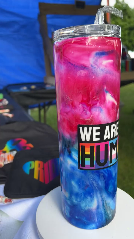 Hand Decorated Tumbler (30oz) we are human ink