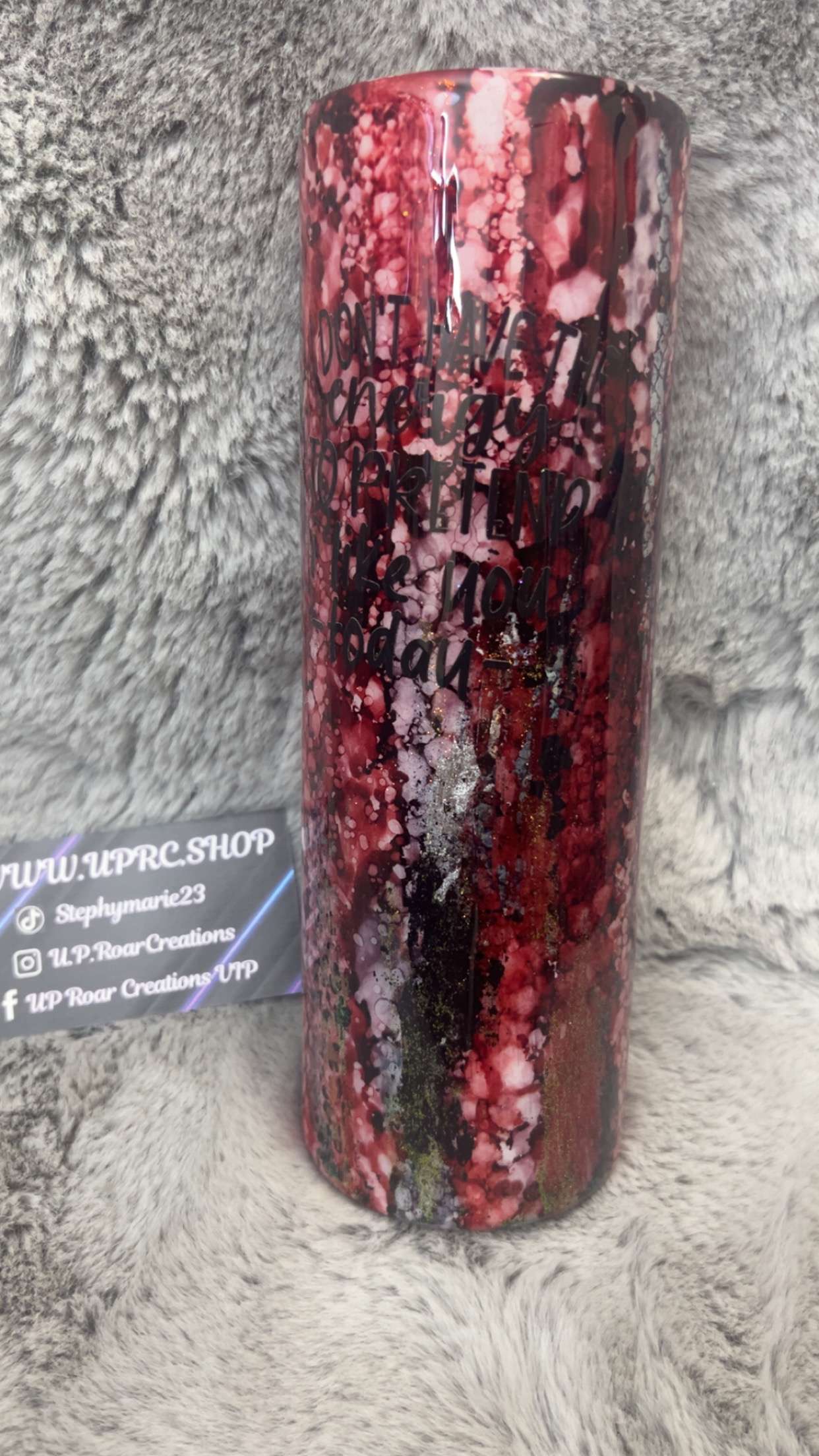 Hand Decorated Tumbler (30oz Skinny) RED SKULL #18